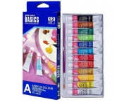 Акриловые краски "BASICS", 12 цветов в наборе